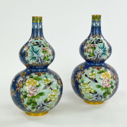Pair of cloissonné vases