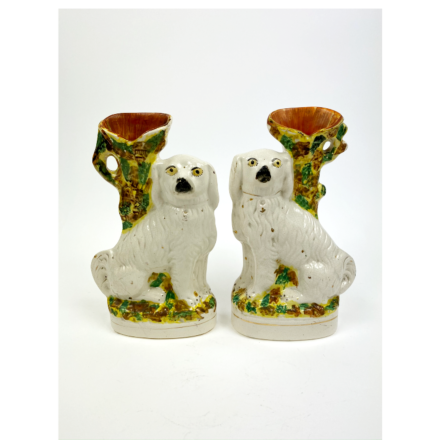 Antique Staffordshire dogs vases