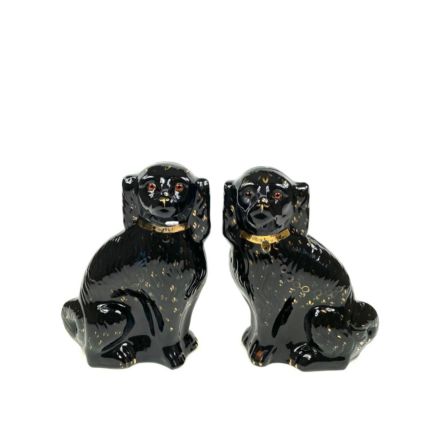 Antique Staffordshire dogs black