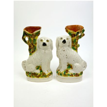 Antique Staffordshire dogs vases