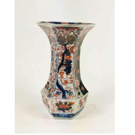 Antique hexagonal Imari vase
