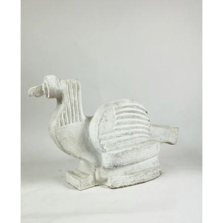 Cubist terracotta statue of a bird