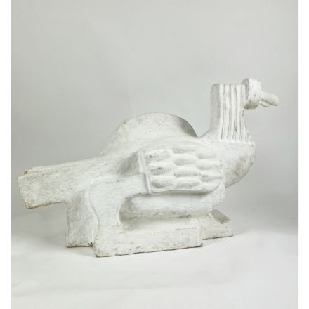 Cubist terracotta statue of a bird