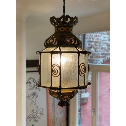 Italian Art Deco lamp in wrought iron