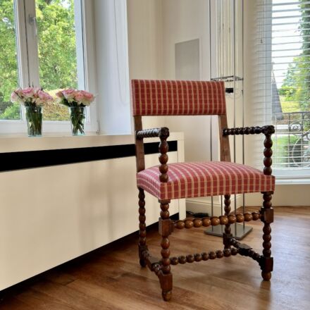 Antique French walnut armchair