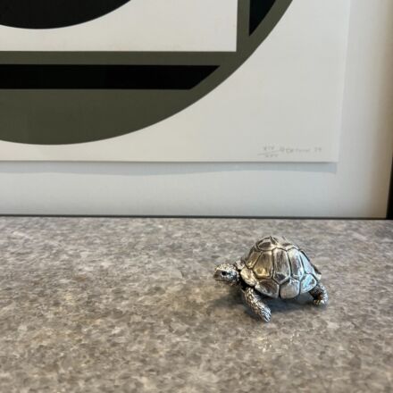 Miniature sterling silver turtle