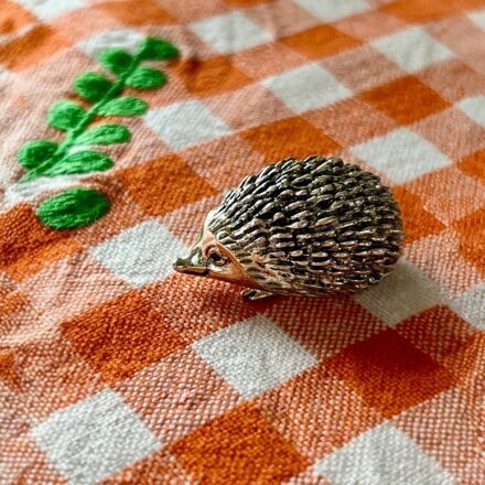 Miniature sterling silver hedgehog