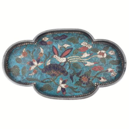 Chinese 19th century cloisonné tray 