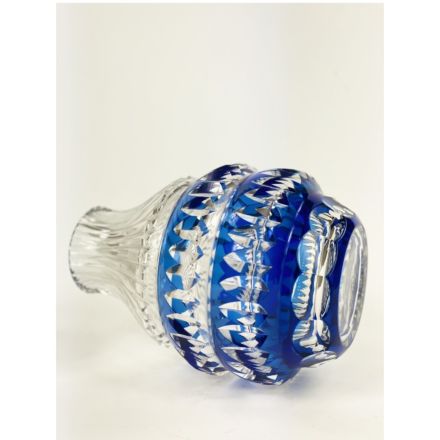 Val Saint Lambert vase double cut blue
