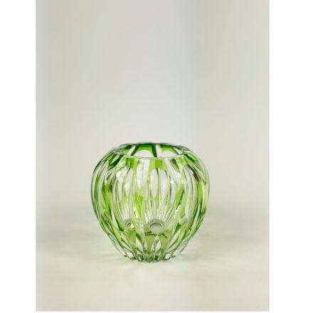 Val Saint Lambert vase double cut green