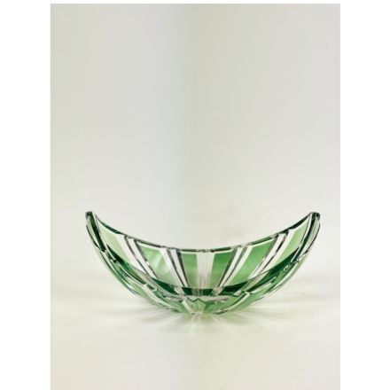 Val Saint Lambert bowl in cut crystal green 