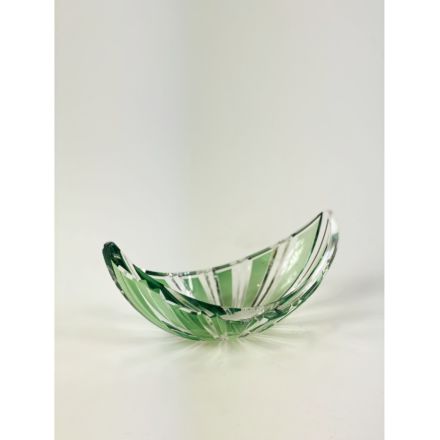 Val Saint Lambert bowl in cut crystal green 